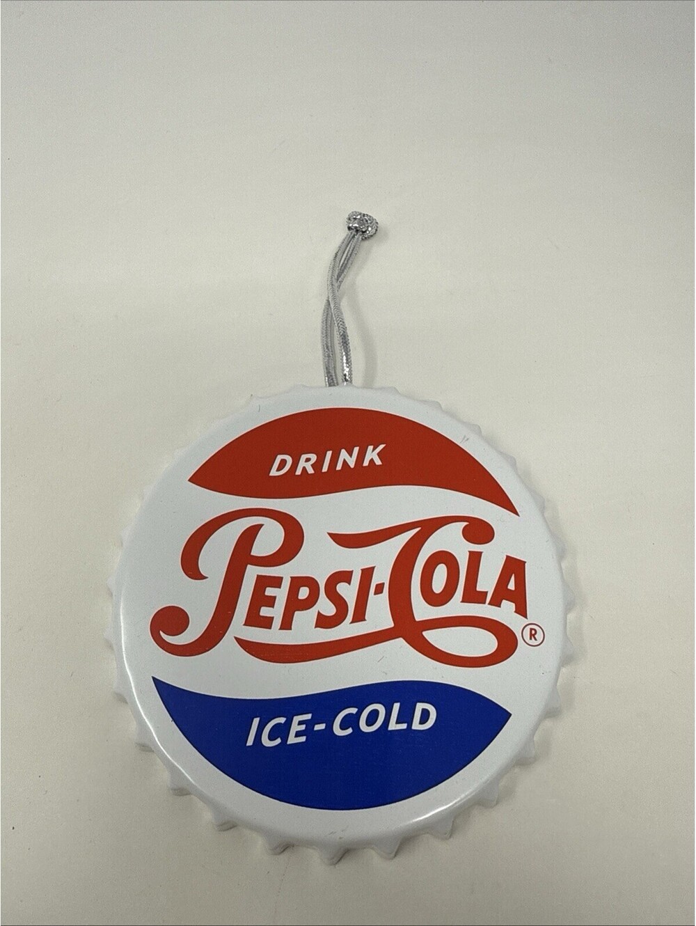 Pepsi- Cola Retro Metal Bottle Cap Christmas Holiday Hanging Ornament 5" Ruz New